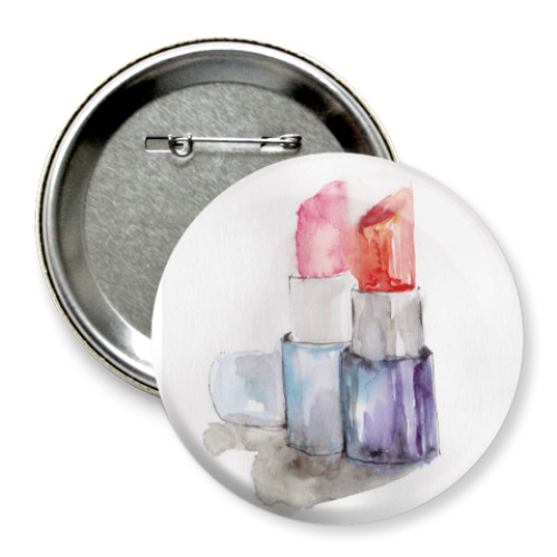 Значок 75мм с принтом Губная помада