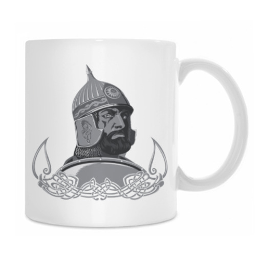 Кружка с принтом витязь, воин, солдат.