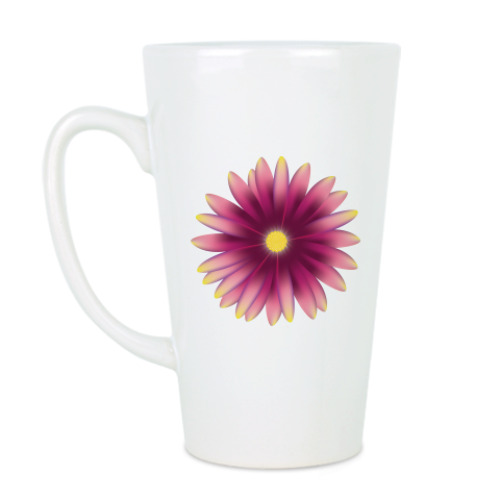 Чашка Латте с принтом гербера