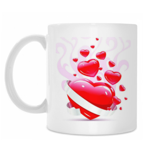 Кружка с принтом Сердечное счастье