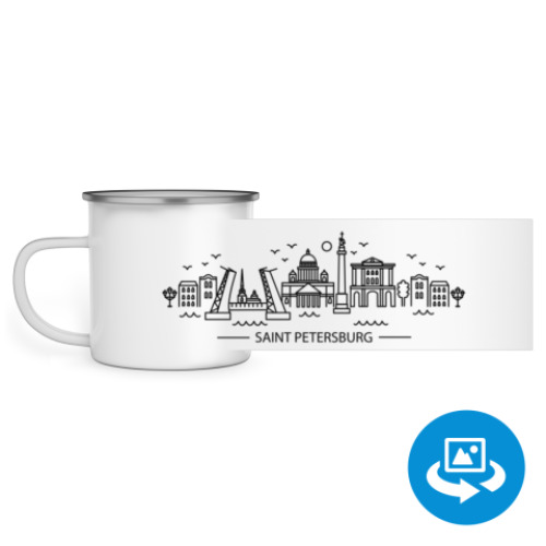 Эмалированная кружка (круговая запечатка) с принтом Санкт-Петербург