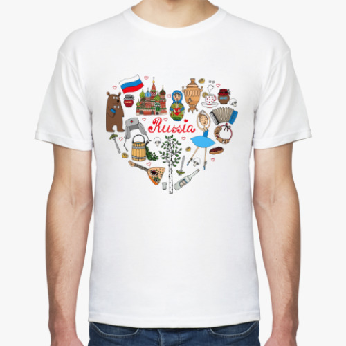 Футболка с принтом Россия (Russia)