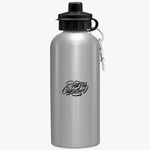 Бутылка с карабином (500 мл) с принтом рыба-кит