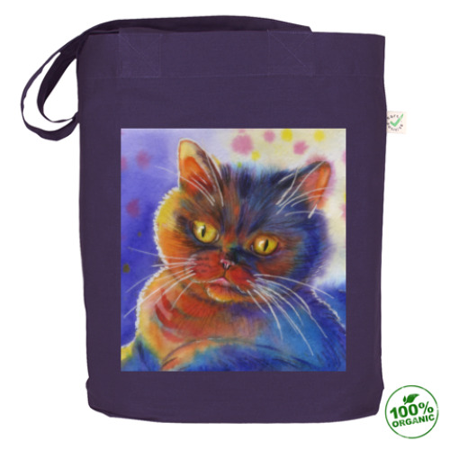 Сумка шоппер с принтом Радужный кот