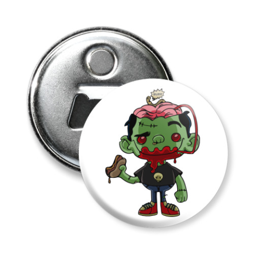 Магнит-открывашка с принтом Если бы у зомби был мозг.