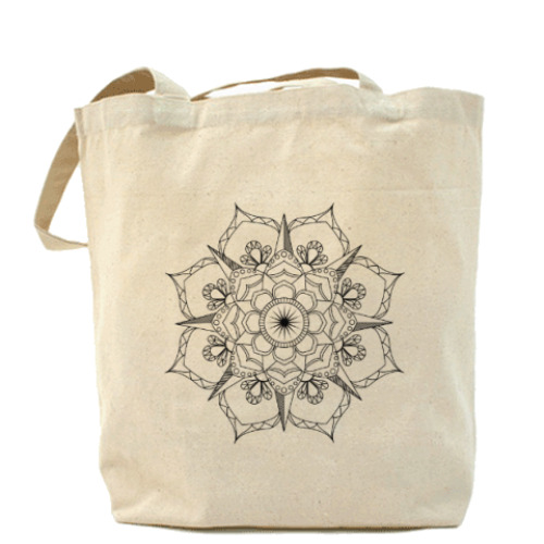 Сумка шоппер с принтом Мандала-раскраска