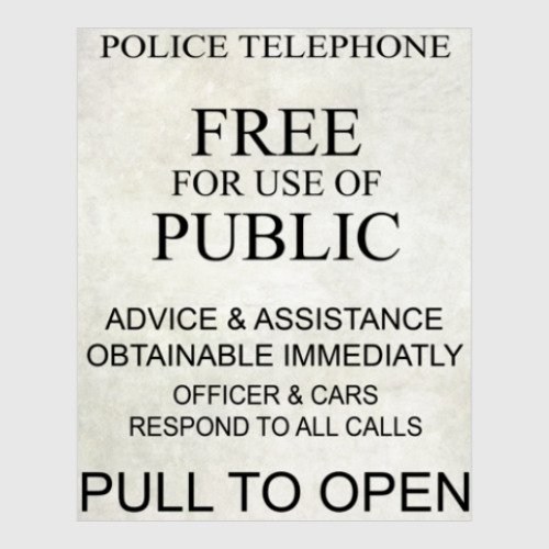 Постер с принтом Табличка TARDIS Doctor Who