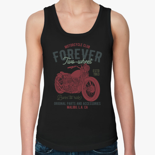 Женская майка с принтом Two Wheels Forever 1963