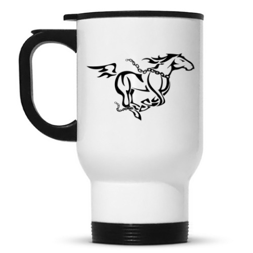 Кружка-термос с принтом Бегущая лошадь