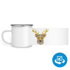 Кружка металлическая белая (круговая запечатка)