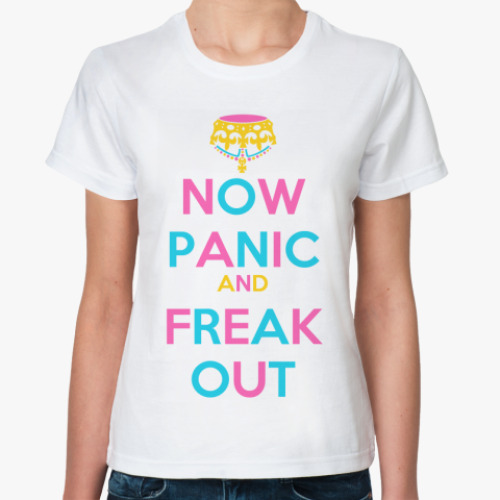 Классическая футболка с принтом PANIC