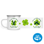 Кружка металлическая белая (круговая запечатка)