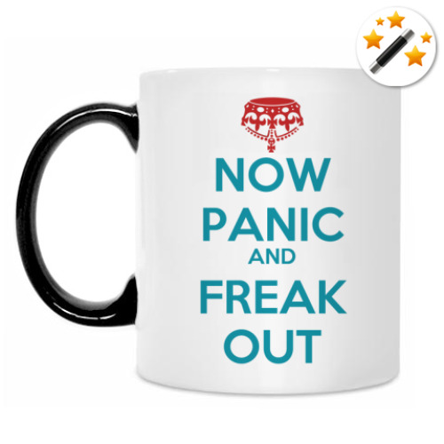 Кружка-хамелеон с принтом NOW PANIC