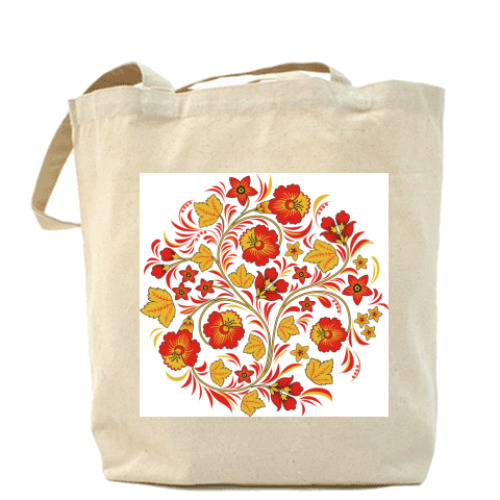 Сумка шоппер с принтом Хохлома