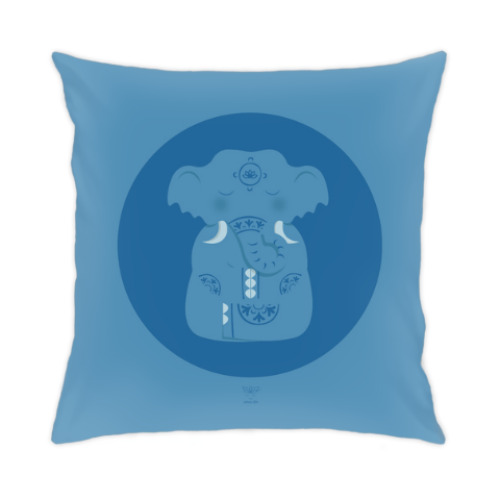 Подушка с принтом Animal Zen: E is for Elephant