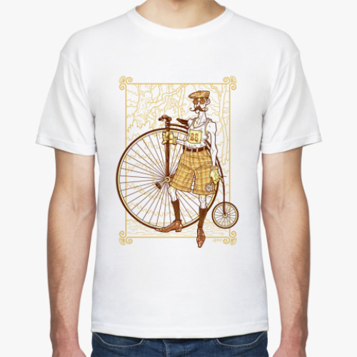 Футболка с принтом Ретро Велосипедист