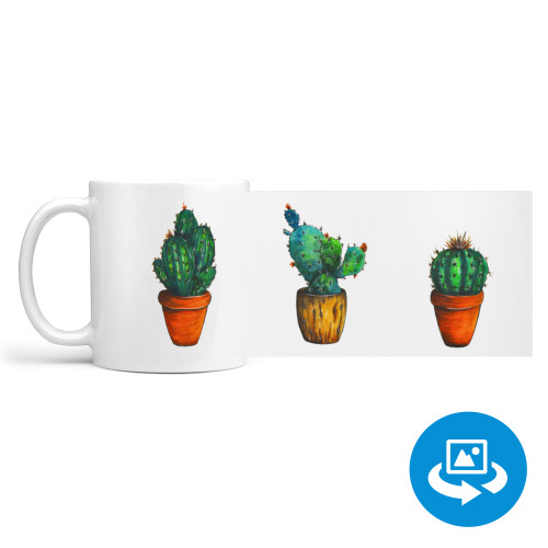 Кружка (круговая запечатка) с принтом Кактусята