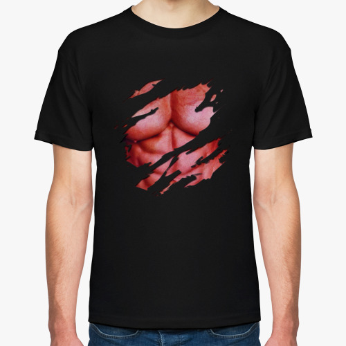 Футболка с принтом Накачанный торс