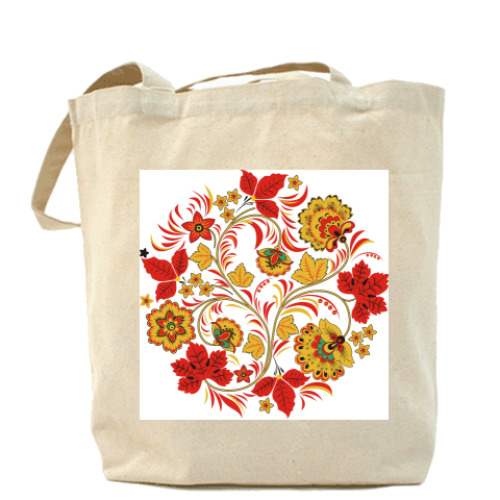 Сумка шоппер с принтом Хохлома