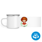 Кружка металлическая белая (круговая запечатка)