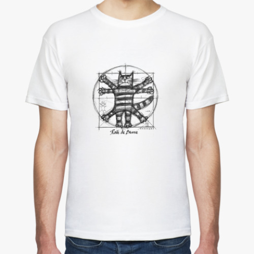 Футболка с принтом  Кот да Винчи