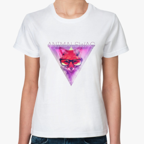 Классическая футболка с принтом 'ANIMALSWAG' collection: fox