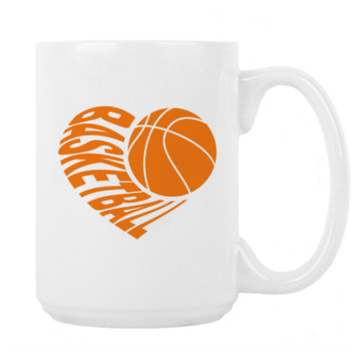 Кружка с принтом Баскетбол в сердце