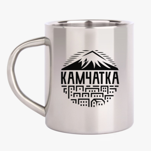 Кружка металлическая с принтом Камчатка