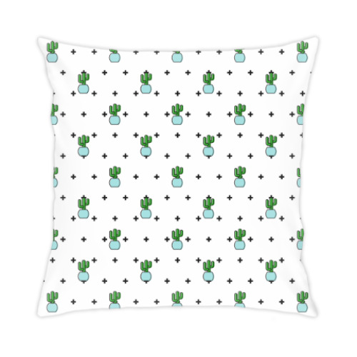 Подушка с принтом Cactus and Cross