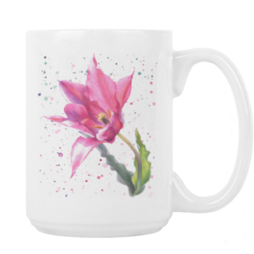 Кружка с принтом Яркий тюльпан