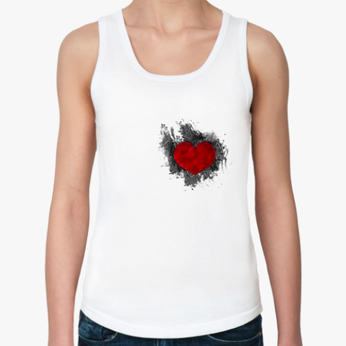 Женская майка с принтом Сердце в краске