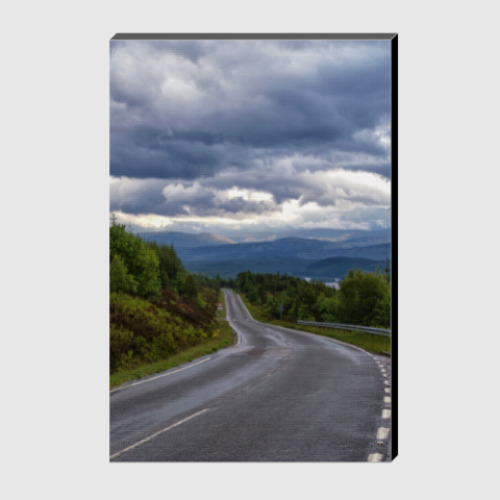 Холст с принтом Шотландия. Дорога в горы