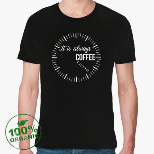 Футболка из органик-хлопка с принтом It is always coffee time