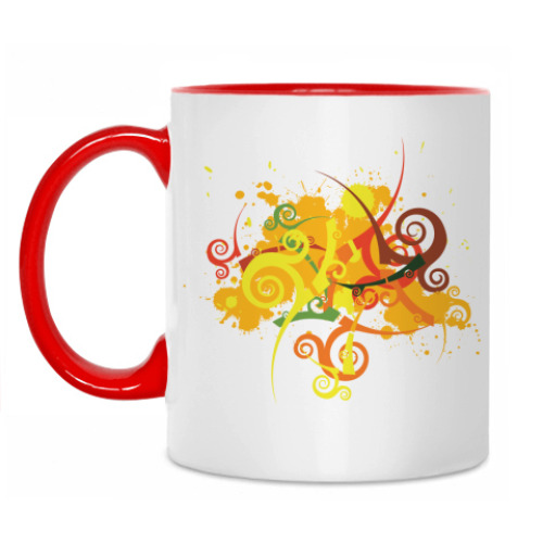 Кружка с принтом Абстракция в осенних тонах