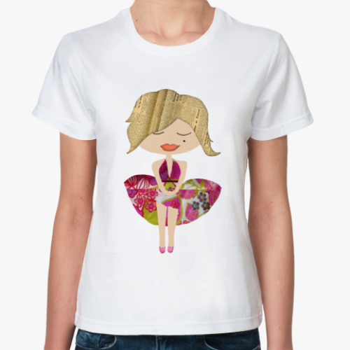 Классическая футболка с принтом Marilyn