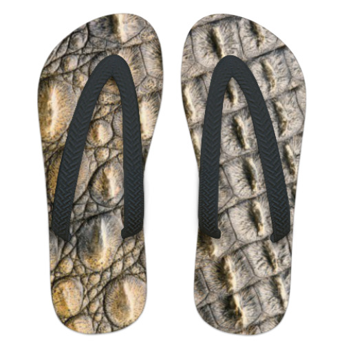 Шлепанцы (сланцы) с принтом Крокодил