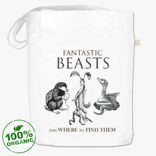Сумка шоппер с принтом Фантастические твари