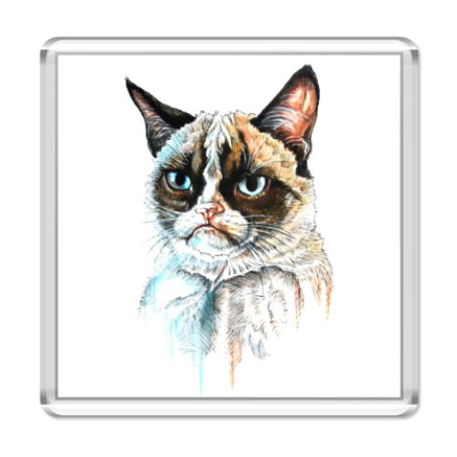 Магнит с принтом Грустный кот