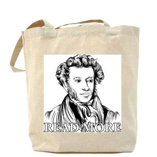 Сумка шоппер с принтом Пушкин 'Read More'