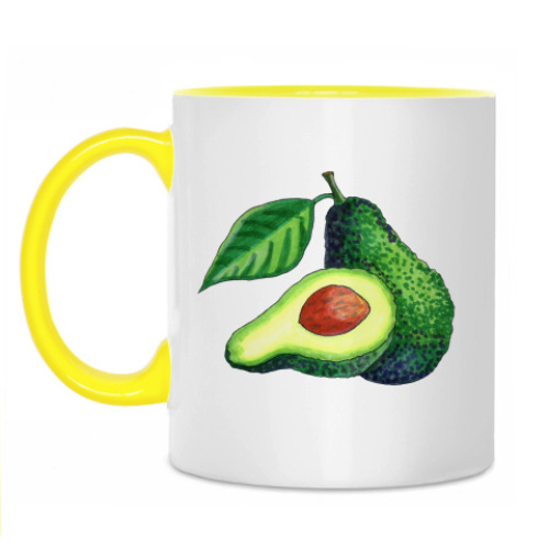 Кружка с принтом "Солнечный авокадо"