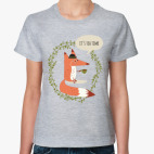 Классическая женская футболка Лиса и чай