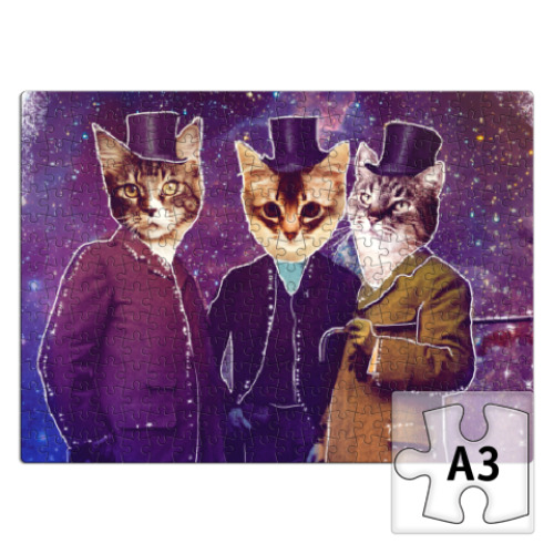 Пазл с принтом Три космических кота