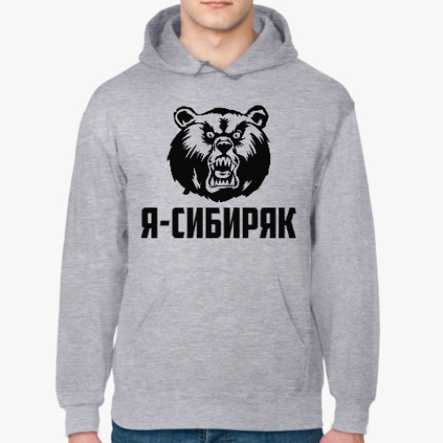 Толстовка худи с принтом Made in Siberia