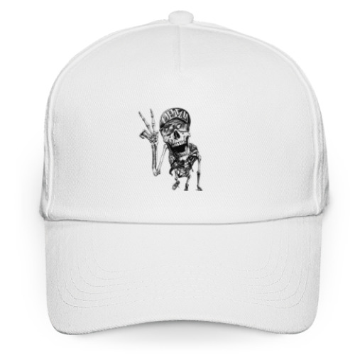 Кепка бейсболка с принтом Thrash-скелет