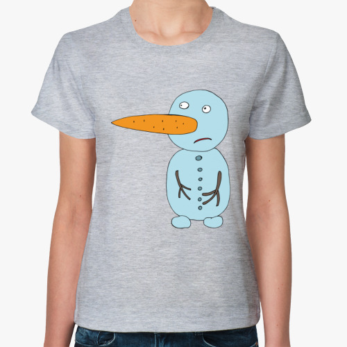 Женская футболка с принтом Снеговик