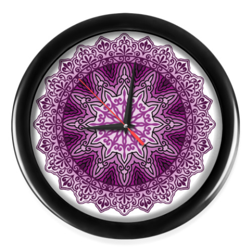 Настенные часы с принтом МАНДАЛА