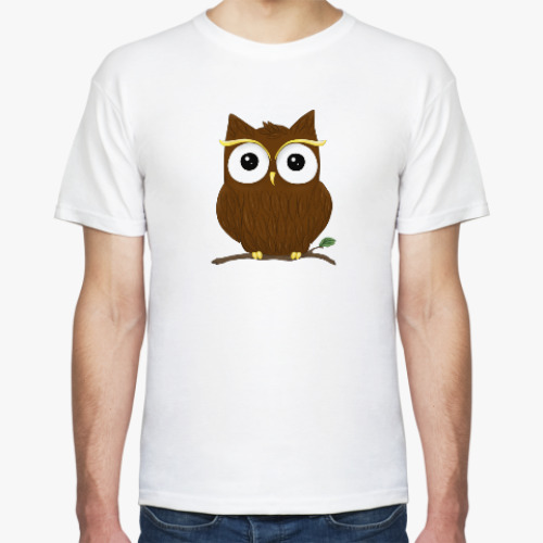 Футболка с принтом Любопытный совёнок