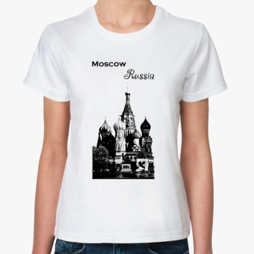 Классическая футболка с принтом Россия