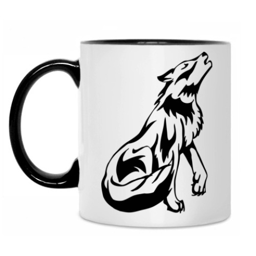 Кружка с принтом Волк