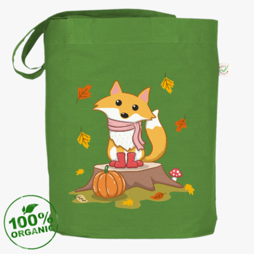 Сумка шоппер с принтом Осенняя лиса